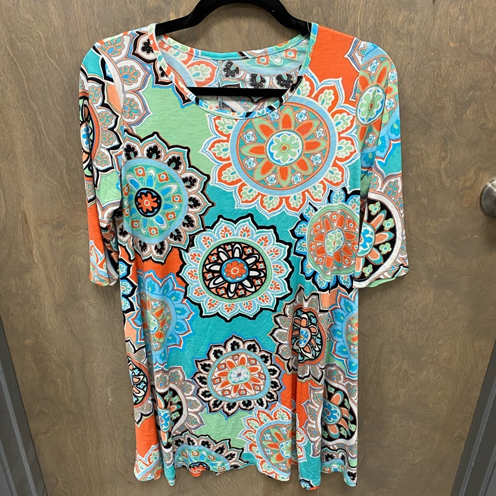 Colorful Mandala Print Women's Top